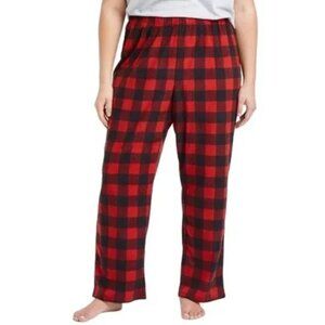 Wondershop Women's Red Buffalo Check Fleece Pajama Bottom 2X